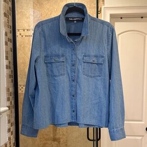 Karl Lagerfeld Classic Blue Denim Jacket size L